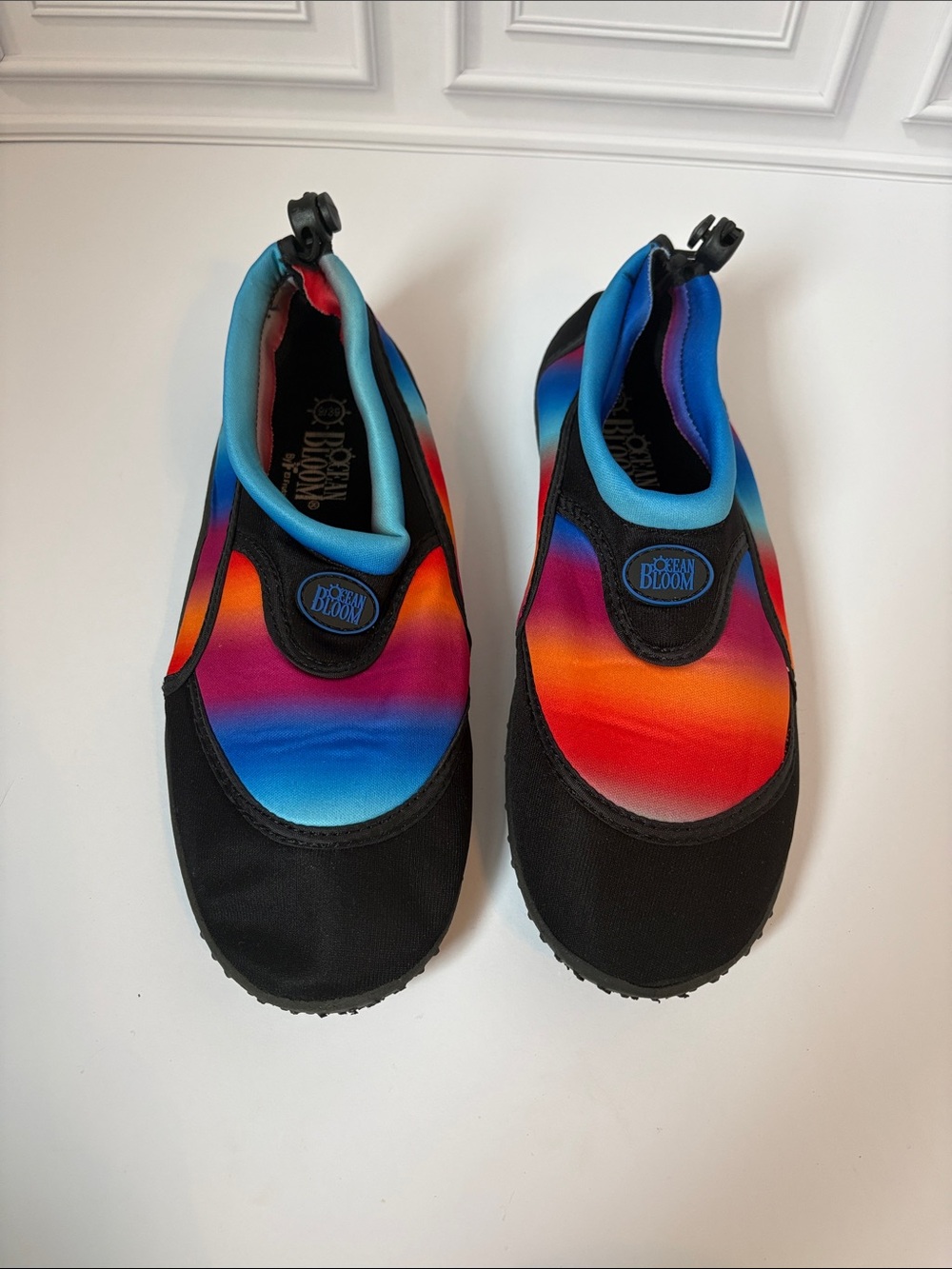 Womens Ocean Bloom Water Shoes Size 9 Colorful Slip On Aqua Shoes
